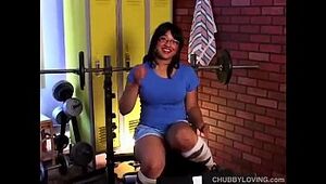 Cute chubby amateur fucks her pussy and asshole
