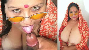 Indian BBW swallows sacred milk